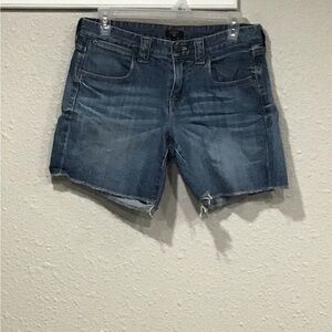 J. Crew Factory Women’s Denim Shorts Raw Hem Stretch Medium Wash 34619 Size 2